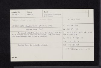 Haggies Knowe, NT13SW 33, Ordnance Survey index card, Recto