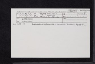 Quarter House, NT13SW 44, Ordnance Survey index card, Recto
