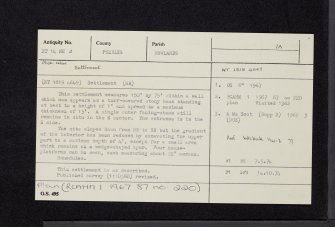 Drum Maw, NT14NE 2, Ordnance Survey index card, Recto