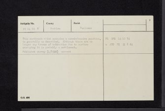 Bordlands Rings, NT14NE 5, Ordnance Survey index card, page number 2, Verso