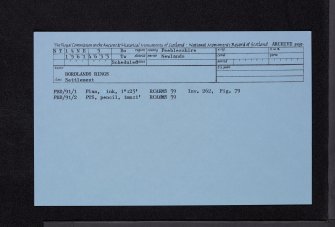 Bordlands Rings, NT14NE 5, Ordnance Survey index card, Recto