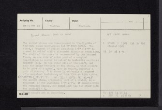 Newlands Manse Coach-House, NT14NE 13, Ordnance Survey index card, Recto