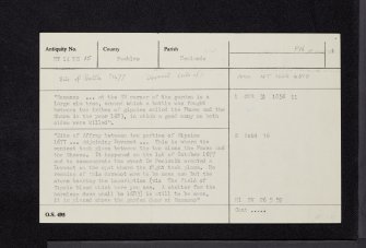 Romanno, NT14NE 15, Ordnance Survey index card, page number 1, Recto