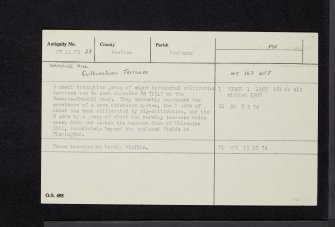 Whiteside Hill, NT14NE 23, Ordnance Survey index card, Recto