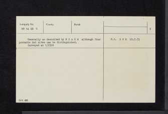 Brownsland, NT14SE 8, Ordnance Survey index card, page number 2, Verso