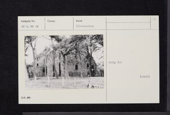 Drochil Castle, NT14SE 12, Ordnance Survey index card, page number 1, Recto