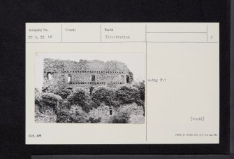 Drochil Castle, NT14SE 12, Ordnance Survey index card, page number 2, Verso