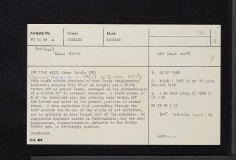Harestanes, NT14SW 4, Ordnance Survey index card, page number 1, Recto