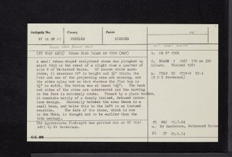 Netherurd Mains, NT14SW 29, Ordnance Survey index card, Recto