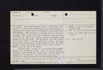 Castlecraig, NT14SW 37, Ordnance Survey index card, Recto