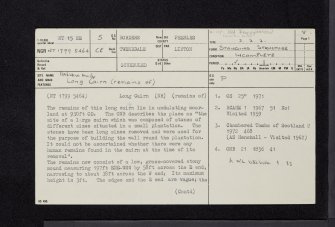 Harelaw Muir, NT15SE 5, Ordnance Survey index card, page number 1, Recto