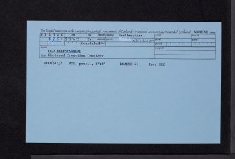 Old Deepsykehead, NT15SE 20, Ordnance Survey index card, Recto