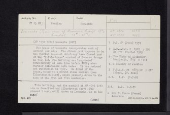 Lamancha, NT15SE 21, Ordnance Survey index card, page number 1, Recto