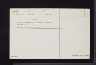Lamancha, NT15SE 21, Ordnance Survey index card, page number 2, Verso