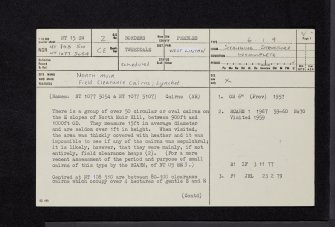 North Muir, NT15SW 2, Ordnance Survey index card, page number 1, Recto
