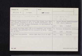 Linton Bank Farm, NT15SW 4, Ordnance Survey index card, Recto