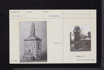 West Linton, Main Street, Public Well And Clock Tower, NT15SW 8, Ordnance Survey index card, Recto