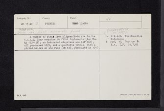 Slipperfield, NT15SW 12, Ordnance Survey index card, Recto