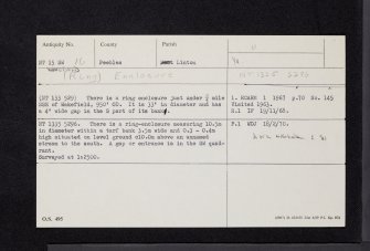 Wakefield, NT15SW 16, Ordnance Survey index card, Recto