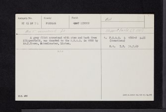 Slipperfield, NT15SW 22, Ordnance Survey index card, Recto