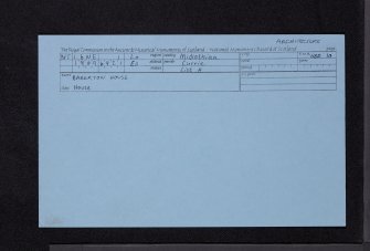 Baberton House, NT16NE 1, Ordnance Survey index card, Recto