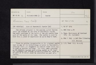 Curriehill Castle, NT16NE 12, Ordnance Survey index card, Recto