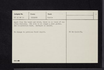 Lennox Tower, NT16NE 14, Ordnance Survey index card, page number 2, Verso