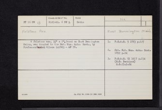 Bonnington Mains, NT16NW 13, Ordnance Survey index card, Recto