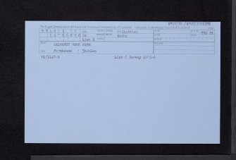 Dalmahoy Home Farm, NT16NW 20, Ordnance Survey index card, Recto