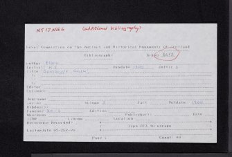 Edinburgh, Barnbougle Castle, NT17NE 6, Ordnance Survey index card, page number 1, Recto