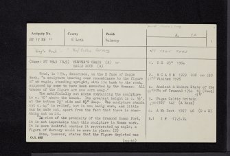 Eagle Rock, NT17NE 11, Ordnance Survey index card, page number 1, Recto