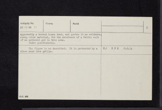 Eagle Rock, NT17NE 11, Ordnance Survey index card, page number 2, Verso