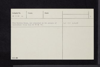 Edinburgh, Barnton Avenue West, Barnton House, NT17NE 16, Ordnance Survey index card, page number 2, Verso