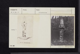 Edinburgh, Barnbougle Castle, Sundial, NT17NE 25, Ordnance Survey index card, Recto