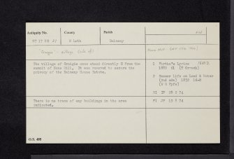 Craigie, NT17NE 27, Ordnance Survey index card, Recto