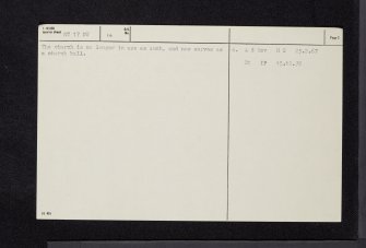 South Queensferry, 3 The Vennel, Ymca, NT17NW 14, Ordnance Survey index card, page number 2, Verso