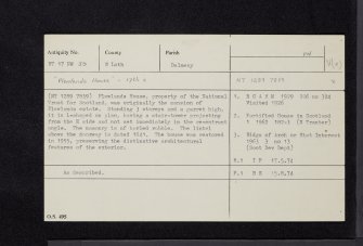 South Queensferry, 1 - 7 Hopetoun Road,  Plewlands House, NT17NW 39, Ordnance Survey index card, Recto