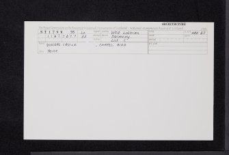 Dundas Castle, Chapel Acre, NT17NW 55, Ordnance Survey index card, Recto