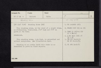 Easter Norton, NT17SE 8, Ordnance Survey index card, Recto