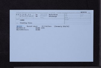 Cammo, NT17SE 55, Ordnance Survey index card, Recto