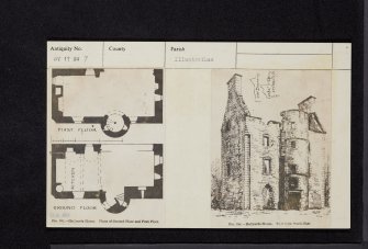 Hallyards Castle, NT17SW 7, Ordnance Survey index card, Recto