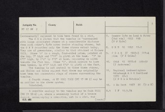 Newbridge, Huly Hill, NT17SW 8, Ordnance Survey index card, page number 2, Verso