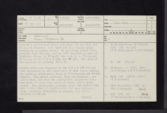 Ingliston, NT17SW 22, Ordnance Survey index card, page number 1, Recto