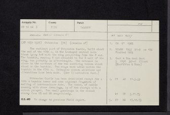 Otterston Castle, NT18NE 3, Ordnance Survey index card, Recto