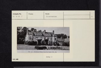Aberdour House, NT18NE 7, Ordnance Survey index card, page number 1, Recto