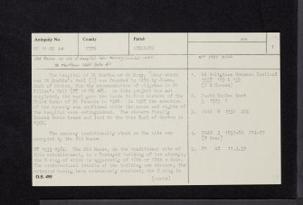 Aberdour, Old Manse, NT18NE 14, Ordnance Survey index card, page number 1, Recto