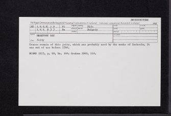 Braefoot Bay, Jetty, NT18SE 18, Ordnance Survey index card, Recto