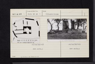 Lochore Castle, NT19NE 1, Ordnance Survey index card, Recto