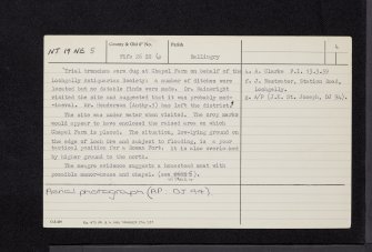 Chapel Farm, Lochore, NT19NE 5, Ordnance Survey index card, page number 4, Verso