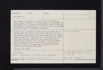 Lady Blair Plantation, NT23NE 15, Ordnance Survey index card, page number 2, Verso